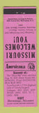 Matchbook Cover - Hermitage MO Perkins Americana PINK
