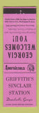 Matchbook Cover - Sinclair oil gas Danielsville GA Perkins Americana PINK