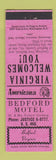 Matchbook Cover - Bedford Motel Bedford VA Perkins Americana PINK