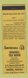 Matchbook Cover - Mineral Tea Room Mineral VA Perkins Americana YELLOW