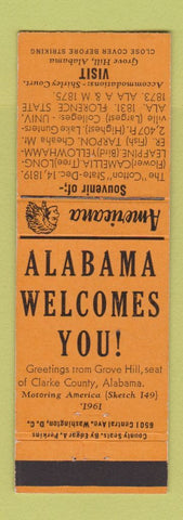 Matchbook Cover - Shirley Court Grove Hill AL Perkins Americana ORANGE