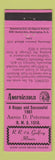 Matchbook Cover - RMS Aaron Peterson Godfrey IL Perkins Americana PINK