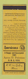 Matchbook Cover - RMS Aaron Peterson Godfrey IL Perkins Americana YELLOW