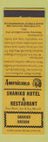 Matchbook Cover - Shaniko Hotel OR Perkins Americana YELLOW