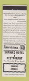 Matchbook Cover - Shaniko Hotel OR Perkins Americana WHITE