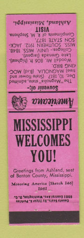 Matchbook Cover - RM Stephens Ashland MS Perkins Americana PINK