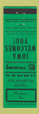 Matchbook Cover - Pocahontas Hotel IA Perkins Americana GREEN