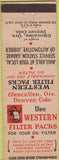 Matchbook Cover - Western Filter Packs Denver CO Glencullen OR
