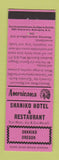 Matchbook Cover - Shaniko Hotel OR Perkins Americana PINK