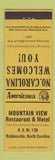 Matchbook Cover - Mountain View Motel Robbinsville NC Perkins Americana YELLOW
