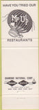 Matchbook Cover - Colony Kitchen Chain
