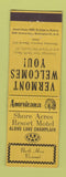 Matchbook Cover - Shore Acres Motel North Hero VT Perkins Americana YELLOW