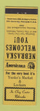 Matchbook Cover - Yunko's Market Clay Center NE Perkins Americana YELLOW