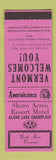 Matchbook Cover - Shore Acres Motel North Hero VT Perkins Americana PINK