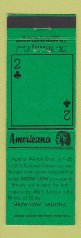Matchbook Cover - Show Low AZ Perkins Americana GREEN