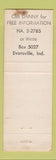 Matchbook Cover - Daniel Klein Insurance Mutual of Omaha Evansville IN
