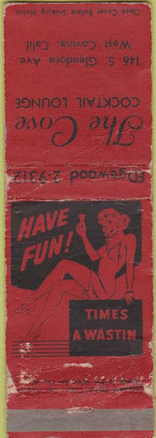 Matchbook Cover - The Cove West Covina CA girlie WORN
