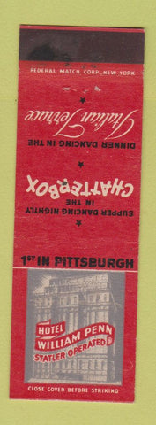 Matchbook Cover - Hotel William Penn Pittsburgh PA Federal