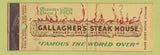 Matchbook Cover - Gallagher's Steak House New York City feature WEAR Full Length