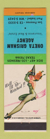 Matchbook Cover - Oneta Grisham Insurance Los Fresnos Port Isabel TX