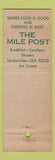 Matchbook Cover - Mile Post Newport RI Full Length