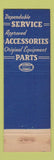 Matchbook Cover - Delco Remy Servie CT Sanford Tenafly NJ United Motors