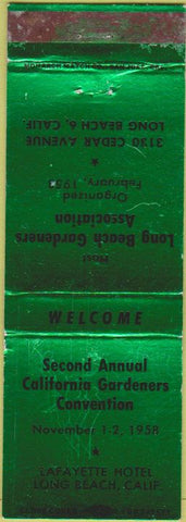 Matchbook Cover - Long Beach Gardeners Assoc CA 1958 girlie