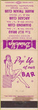 Matchbook Cover - Bars Sacramento CA girlie Mark Twain