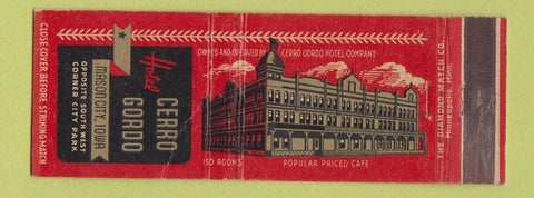 Matchbook Cover - Hotel Cerro Gordo Mason City IA WEAR