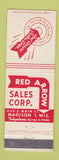Matchbook Cover - Red Arrow Sales Corp Welding Mill Supply Madison WI