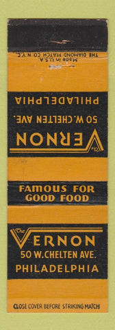 Matchbook Cover - The Vernon Restaurant Philadelphia PA