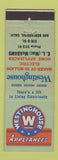 Matchbook Cover - Westinghouse Appliances EL McAdams San Bernardino CA