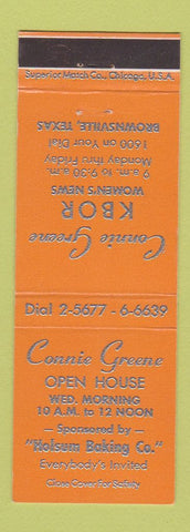 Matchbook Cover - Connie Greene KBOR Radio Brownsville TX Holsum Bakery