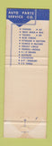 Matchbook Cover - Auto Parts Service Minneapolis MN