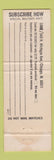 Matchbook Cover - Time Magazine Military Rate