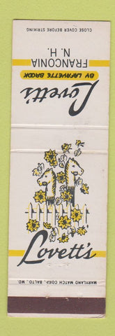 Matchbook Cover - Lovett's Franconia NH
