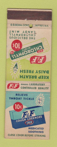 Matchbook Cover - F&F Cough Drops Mints DD Bean