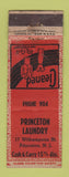 Matchbook Cover - Princeton Laundry NJ ADVANCE WORN