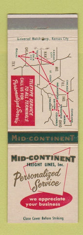Matchbook Cover - Mid Continent Freight Trucking