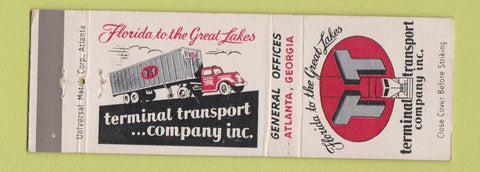 Matchbook Cover - Terminal Transport Trucking Atlanta GA