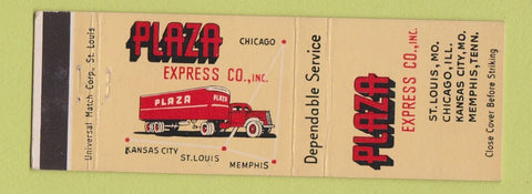 Matchbook Cover - Plaza Express Trucking St Louis MO Chicago
