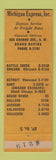 Matchbook Cover - Michigan Express Trucking Grand Rapids MI