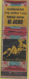 Matchbook Cover - Drop In Sacramento CA girlie POOR