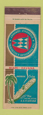 Matchbook Cover - Peninsular Occidental Steamship Shipping
