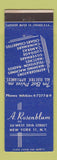Matchbook Cover - A Rosenblum Appliance New York City