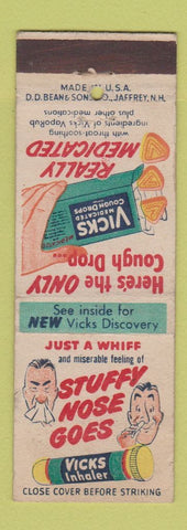 Matchbook Cover - Vicks Cough Drops DD Bean WEAR