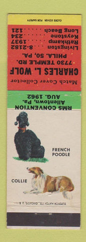 Matchbook Cover - Charles Wolf Match Collector Philadelphia PA 1962