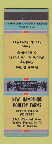 Matchbook Cover - New Hampshire Poultry Farms White Plains NY