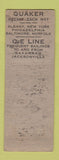 Matchbook Cover - Quaker Line Shipping