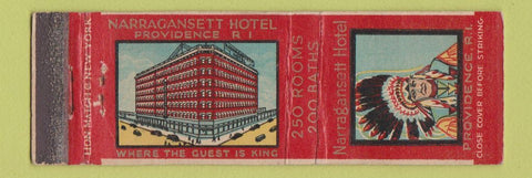 Matchbook Cover - Narragansett Hotel Providence RI WEAR